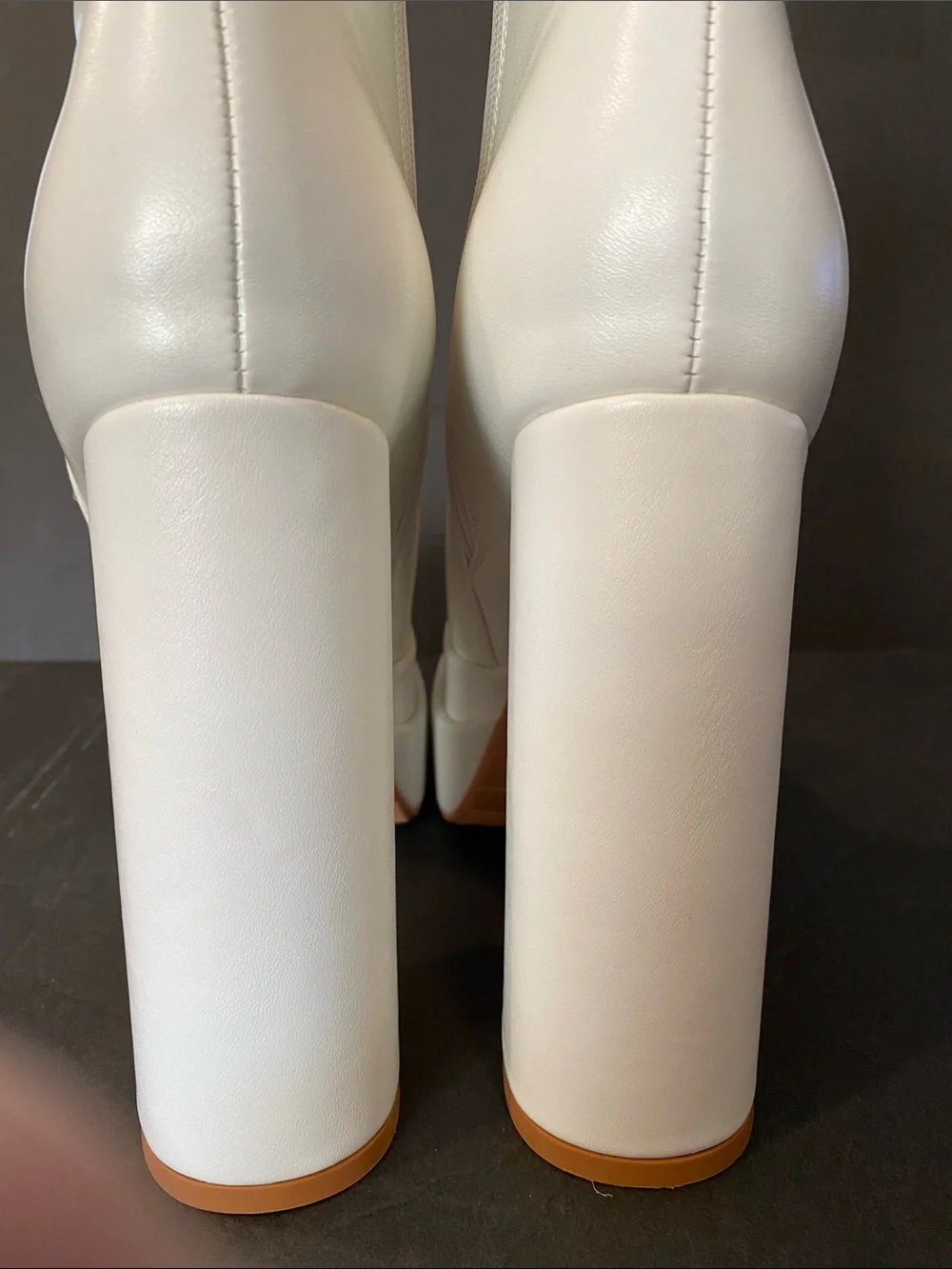 Wet kiss White Double Platform Ankle Boots